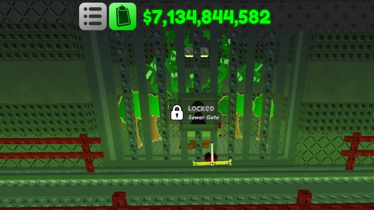 Sewer area entrance gate and underground tunnel environment